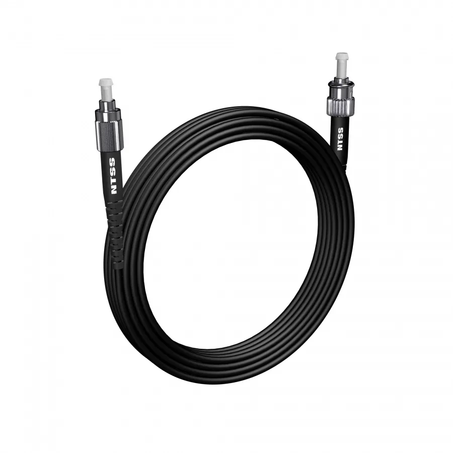 Шнур оптический NTSS PREMIUM spc FC/UPC-ST/UPC 9/125 3.0мм 15м черный LSZH (патч-корд)