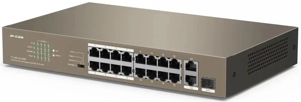 F1118P-16-150W 19-ти портовый неуправляемый PoE коммутатор IP-COM