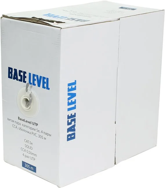 Кабель BaseLevel UTP 4 пары CAT5e внутренний, 305 м