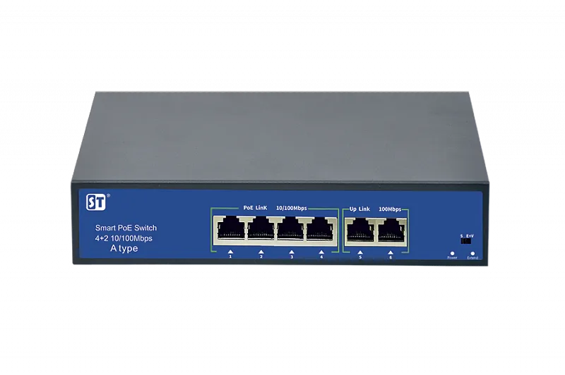 Источник питания ST-S45POE (2M/78W/A), Switch POE 4-х портовый