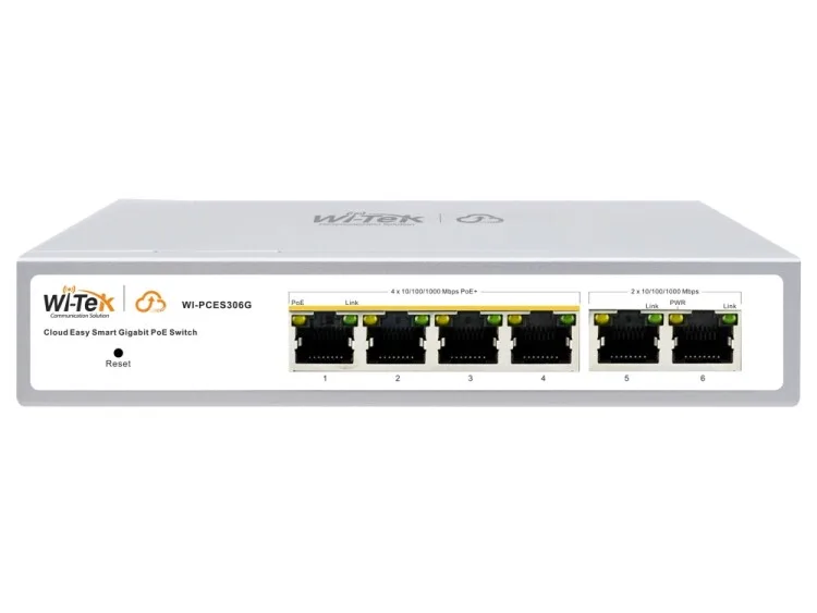 WI-PCES306G v2 Настраиваемый коммутатор 4 PoE порта GE + 2 GE Wi-Tek