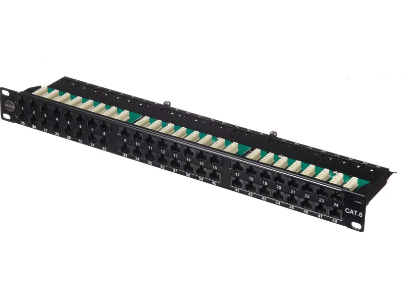 Патч-панель UTP, 19", 48 портов RJ45, cat.6, 1U, Dual Type IDC, NETKO Expert CKC