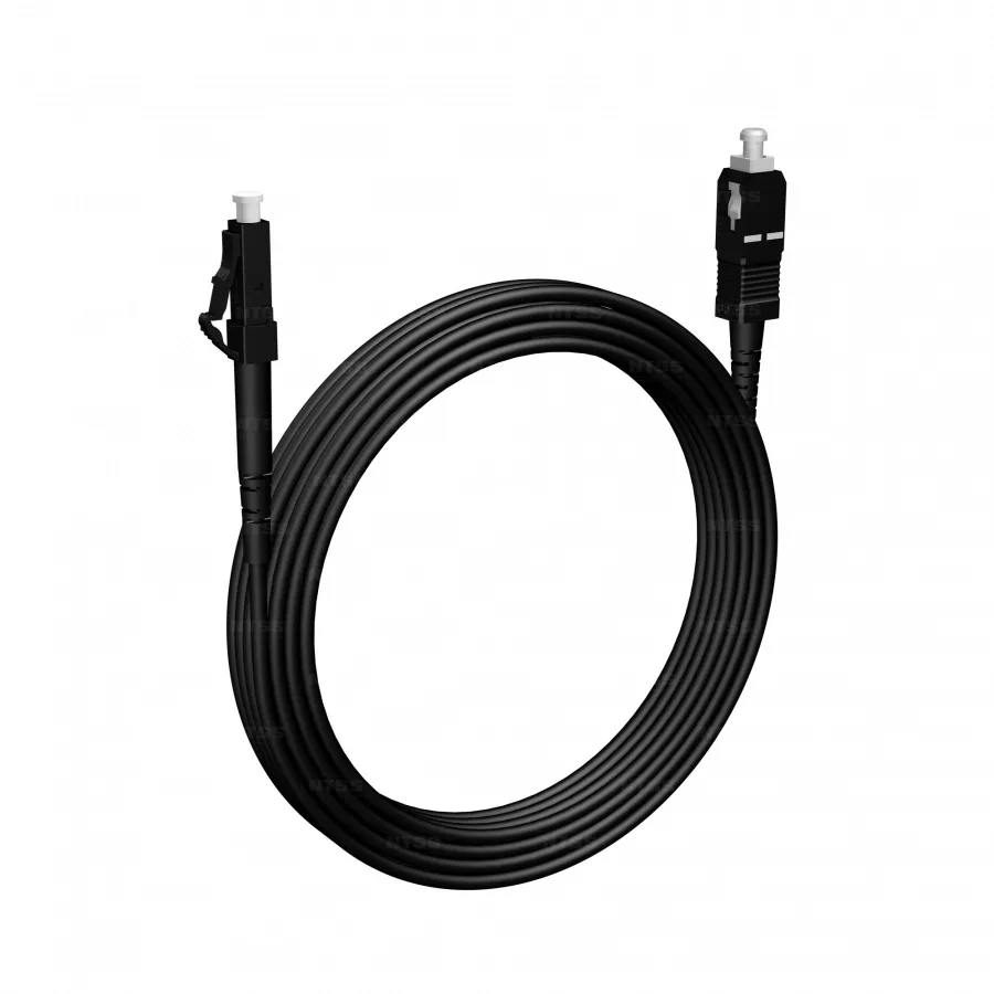 Шнур оптический NTSS spc LC/UPC-SC/UPC 9/125 3.0мм 15м черный LSZH (патч-корд)