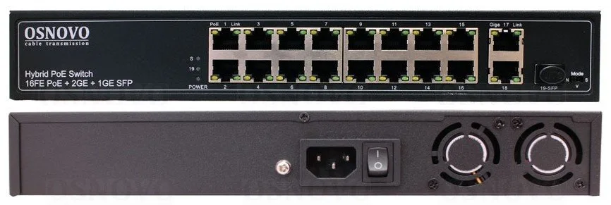 SW-61621(300W) Коммутатор 16-портовый Fast Ethernet с PoE OSNOVO