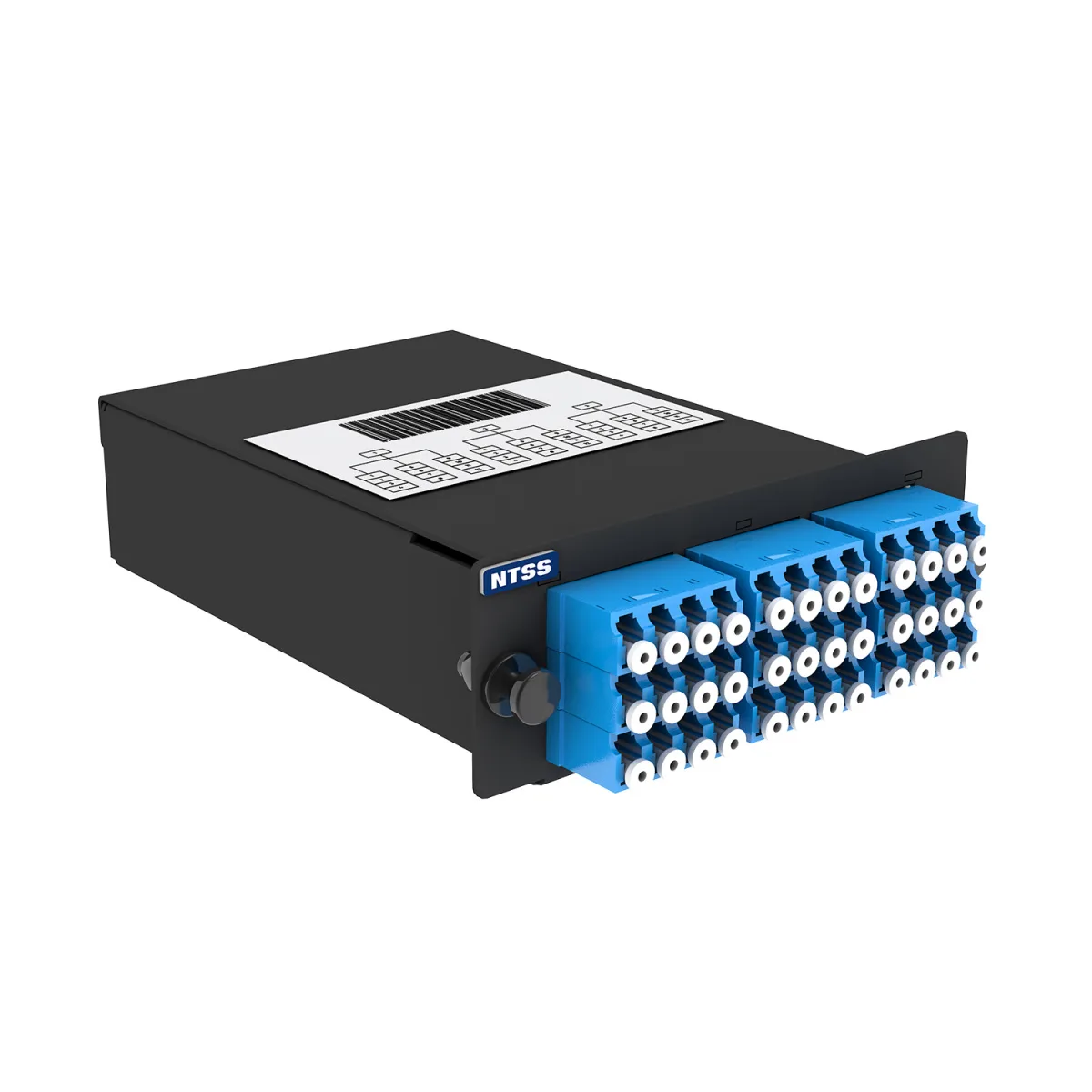 Кассета кроссовая NTSS 3 разъема MPO/АPC (male) 9/125, на 36 LC/UPС (9 QLC/UPC), полярность U, черный