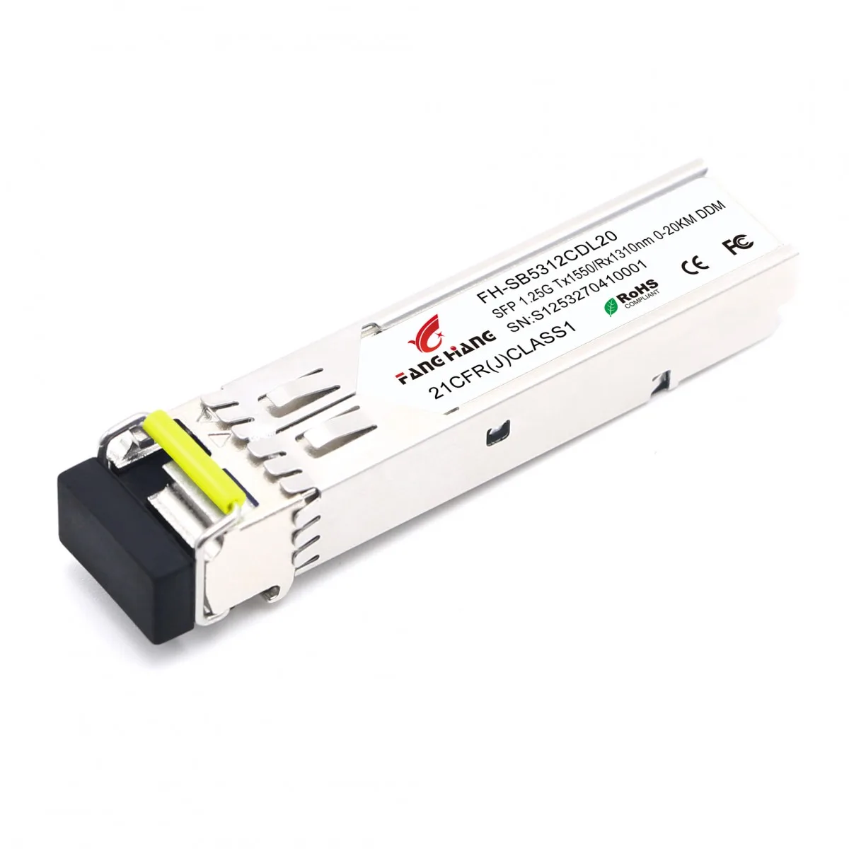 SFP модуль WDM, 20 км, 1.25 G, TX 1550 нм, RX 1310 нм, LC, DDM (FH-SB5312CDL20)