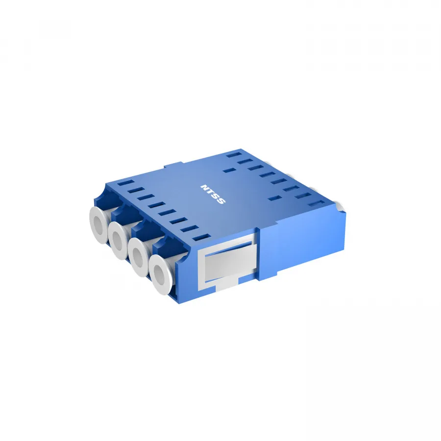 Адаптер оптический NTSS PREMIUM квадро LC SM BLUE, бесфланцевый