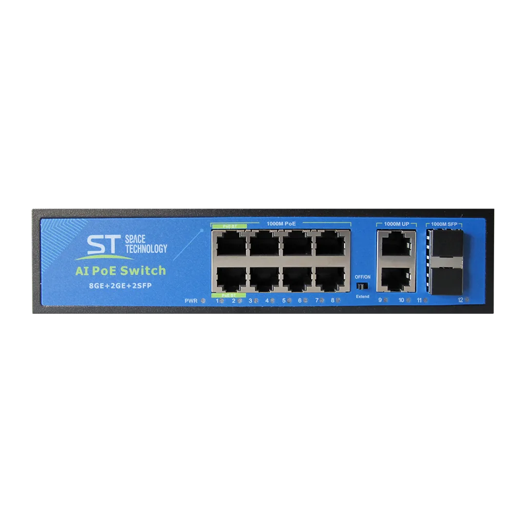 ST-S814POE (8G/2G//2S/150W/АB/2BT) PRO Коммутатор Switch POE 8-ми портовый Space Technology