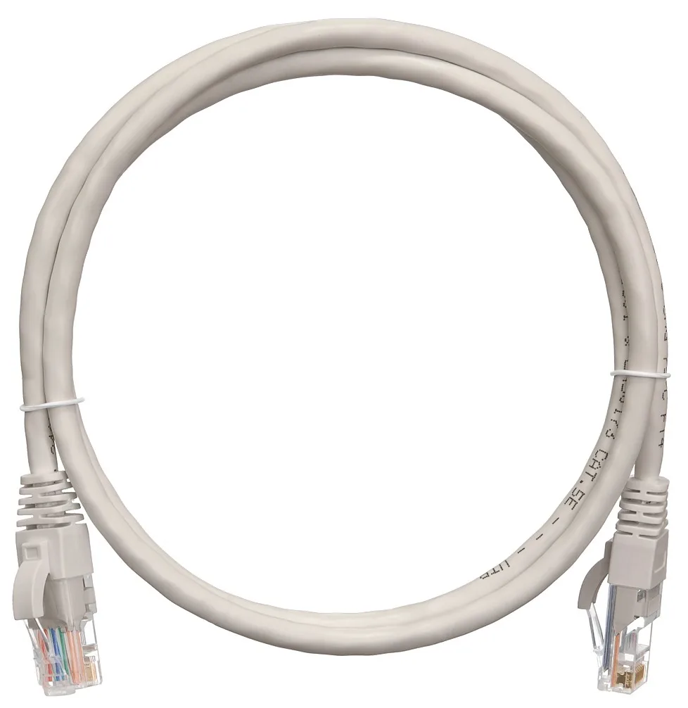 Коммутационный шнур NETLAN U/UTP 4 пары, Кат.5е, BC (чистая медь), LSZH нг(B)-HF, серый, 1м