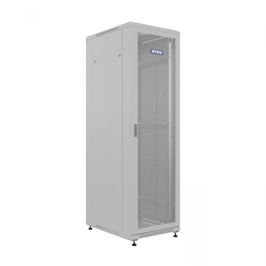 Шкаф напольный универсальный телекоммуникационный NTSS R 42U 800х800мм, 4 профиля 19, двери перфорированная и перфорированная, боковые стенки съемные, регулируемые опоры, разобранный, серый RAL 7035