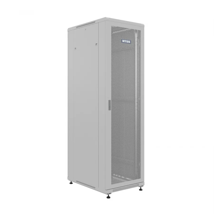 Шкаф напольный универсальный телекоммуникационный NTSS R 32U 600х800мм, 4 профиля 19, двери перфорированная и сплошная металл, боковые стенки съемные, регулируемые опоры, разобранный, серый RAL 7035