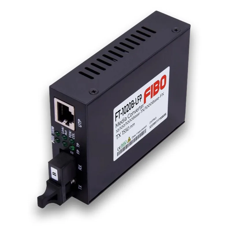 FT1020B-LFP WDM Медиаконвертер 10/100/1000Base-TX/1000Base-FX, TX 1550 нм /RX 1310 нм, SC, 20км