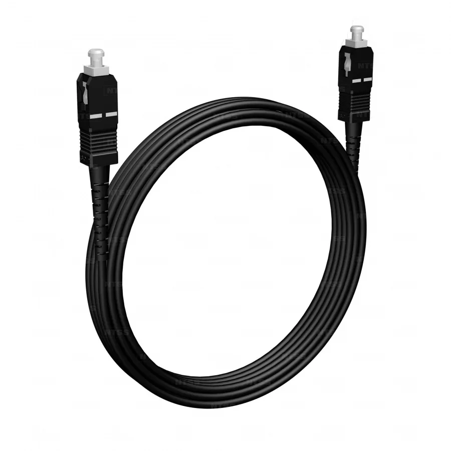 Шнур оптический NTSS spc SC/UPC-SC/APC 9/125 3.0мм 5м черный LSZH (патч-корд)