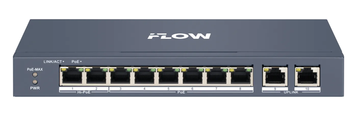 F-SW-EM410HPOE-VM (B) Смарт-управляемый PoE-коммутатор на 8 портов iFlow