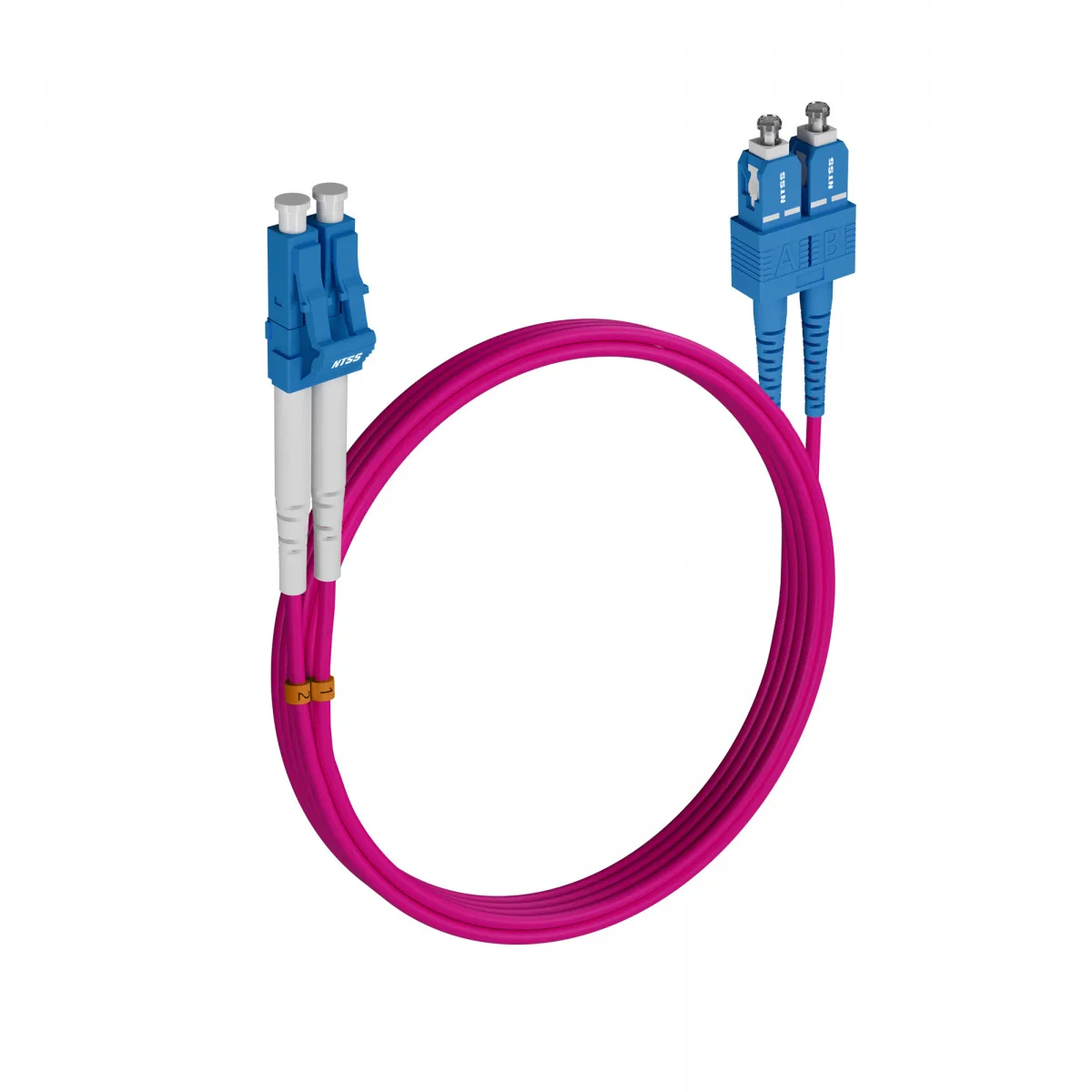 Шнур оптический NTSS dpc LC/UPC-SC/UPC 50/125 OM4 3.0мм 9м LSZH (патч-корд)