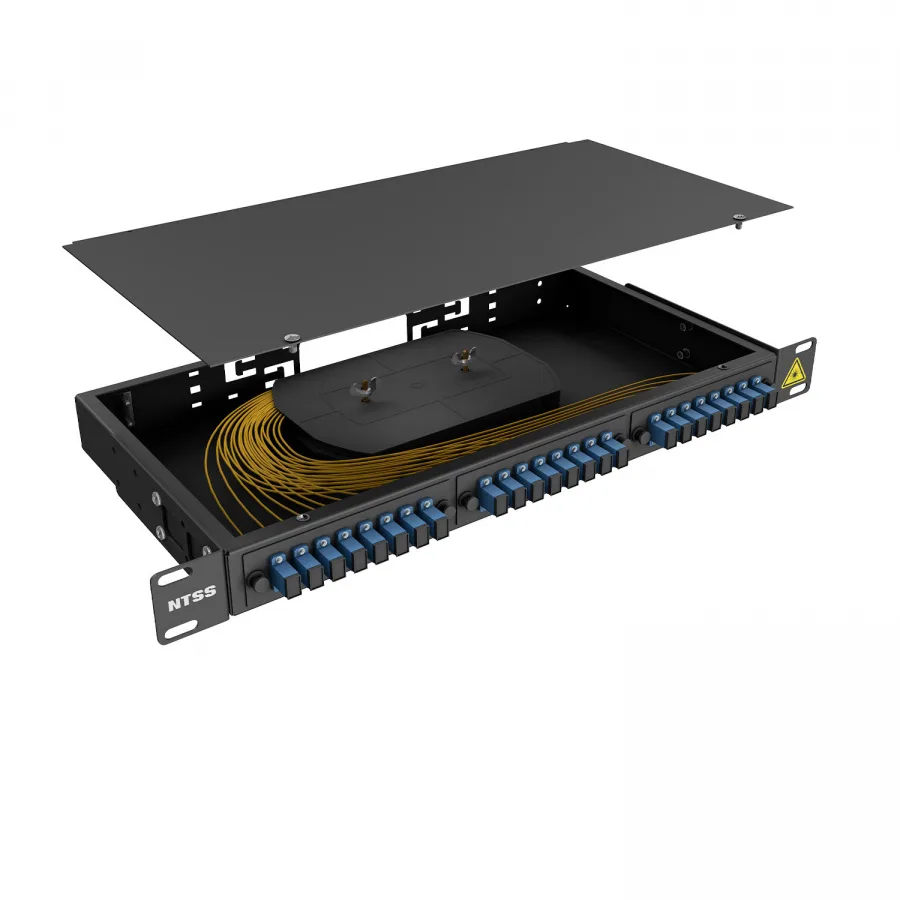 Кросс 19" NTSS PREMIUM, предсобранный 1U, 8 портов SC/UPC, 9/125 мкм, черный