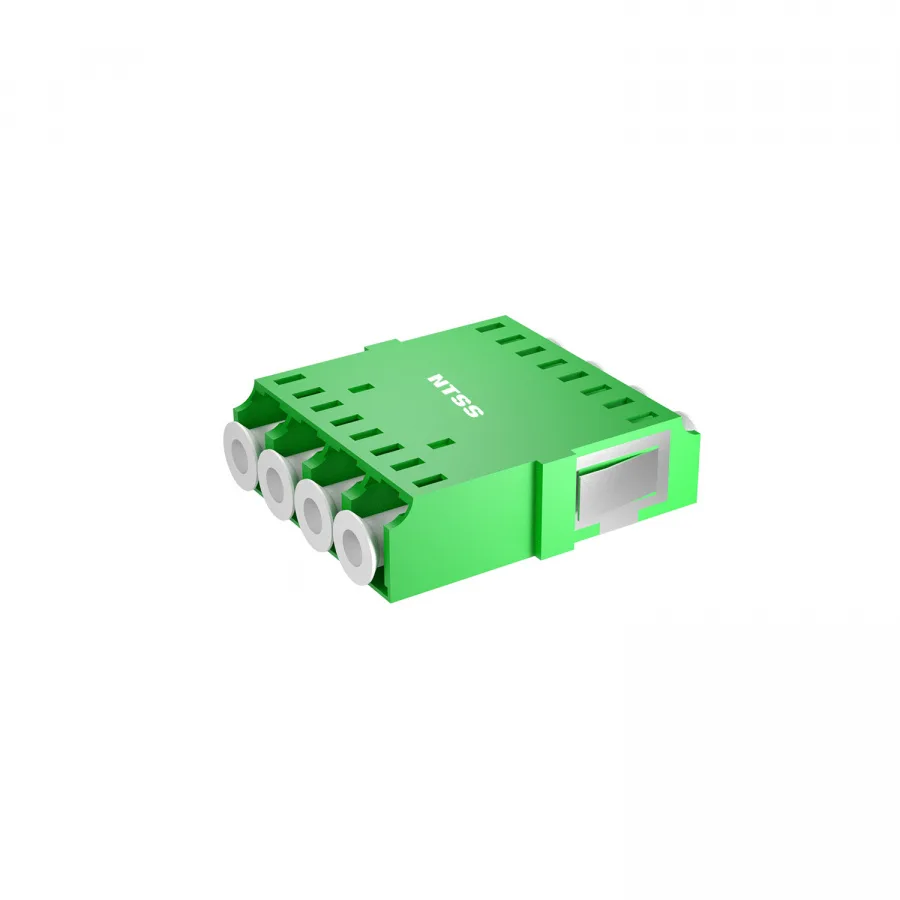 Адаптер оптический NTSS PREMIUM квадро LC/APC SM GREEN, бесфланцевый
