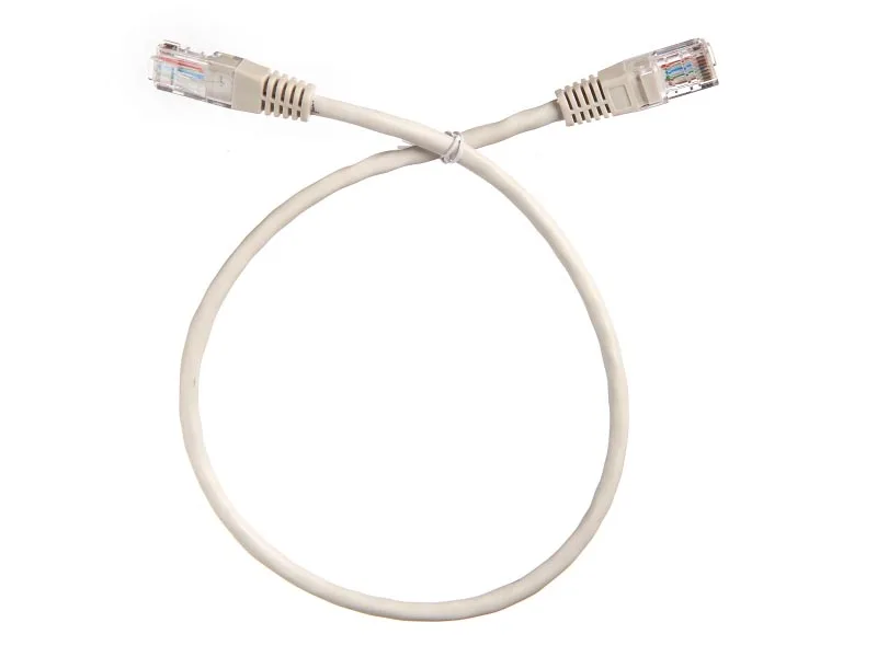 Патч-корд UTP4 cat.5е, 0.5м, CCA, LSZH, серый, литой коннектор NETKO Optima