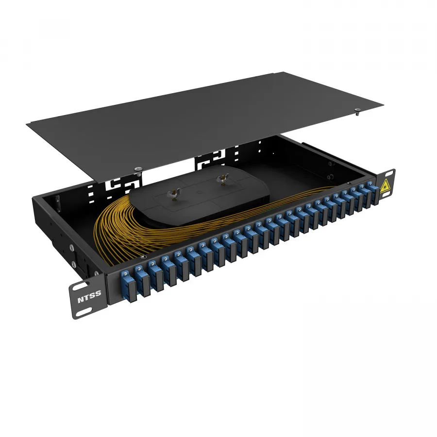 Кросс 19" NTSS PREMIUM, предсобранный 1U, 16 портов SC/UPC duplex, 9/125 мкм, черный