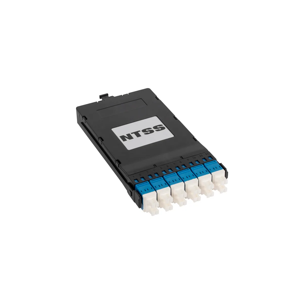 Кассета slim5 кроссовая NTSS PREMIUM 3 разъема 8MTP/APC (male) 9/125 OS2, на 24 LC/UPС, полярность А, черный