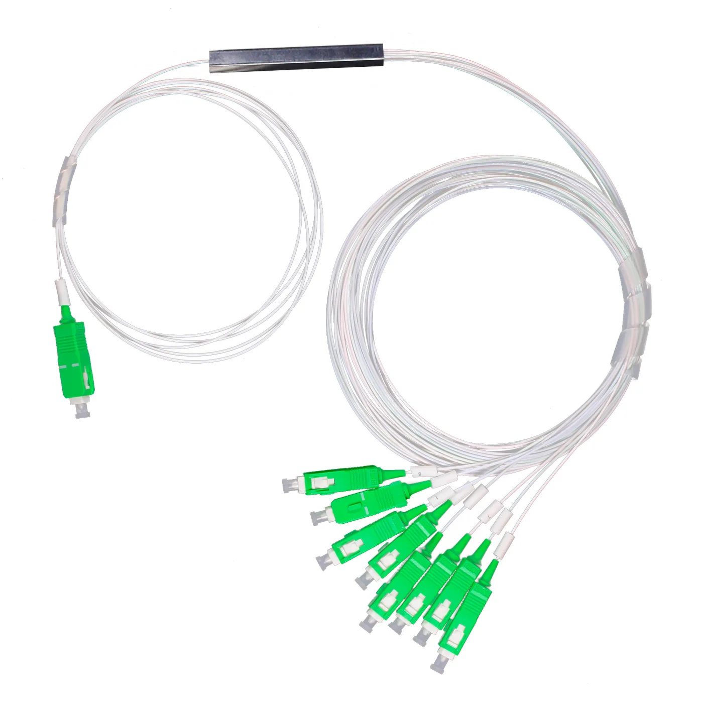 Сплиттер PLC, 1x16, гильза, кабель 0,9мм 1м G.657 SC(APC)