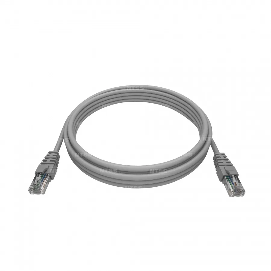 Патч-корд NTSS 2хRJ45/8P8C, T568B UTP 5e кат. литой 20 метров, LSZH, серый