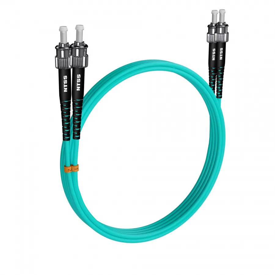 Шнур оптический NTSS PREMIUM dpc ST/UPC-ST/UPC 50/125 OM3 2.0мм 10м LSZH (патч-корд)