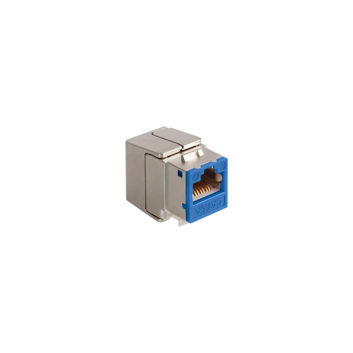 Розеточный модуль NTSS PREMIUM Keystone RJ45 FTP CAT6A 180 градусов безынструментальный короткий синий
