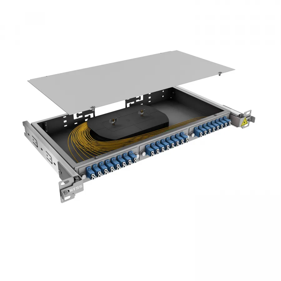 Кросс 19" NTSS PREMIUM выдвижной, предсобранный 1U, 8 портов LC/UPC duplex, 9/125 мкм