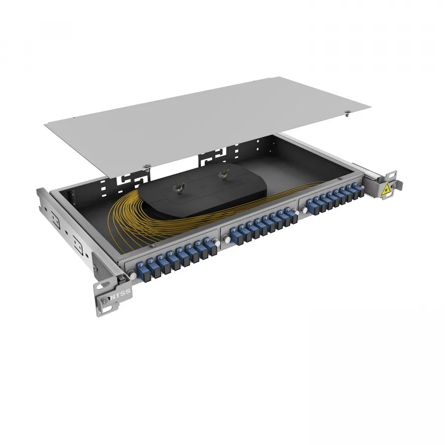 Кросс 19" NTSS PREMIUM выдвижной, предсобранный 1U, 24 порта SC/UPC, 9/125 мкм