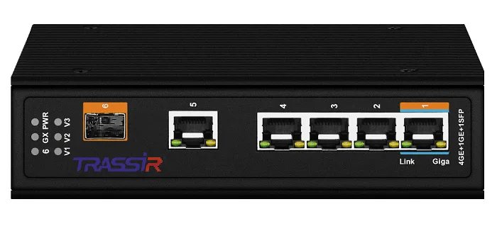 TR-NS15061S-150-4POE Неуправляемый промышленный коммутатор TRASSIR