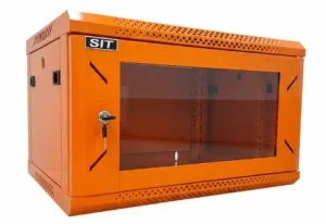 Шкаф 19" 6U SIT-WM062OG телекоммуникационный настенный размеры(ШхГхВ) 600*450*368мм, оранжевый