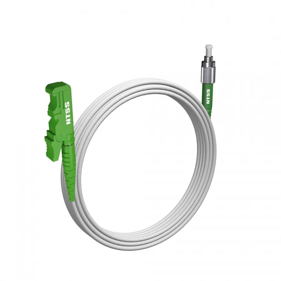 Шнур оптический NTSS spc E2000/APC-FC/APC 9/125 G.657A1 3.0мм 10м LSZH (патч-корд)