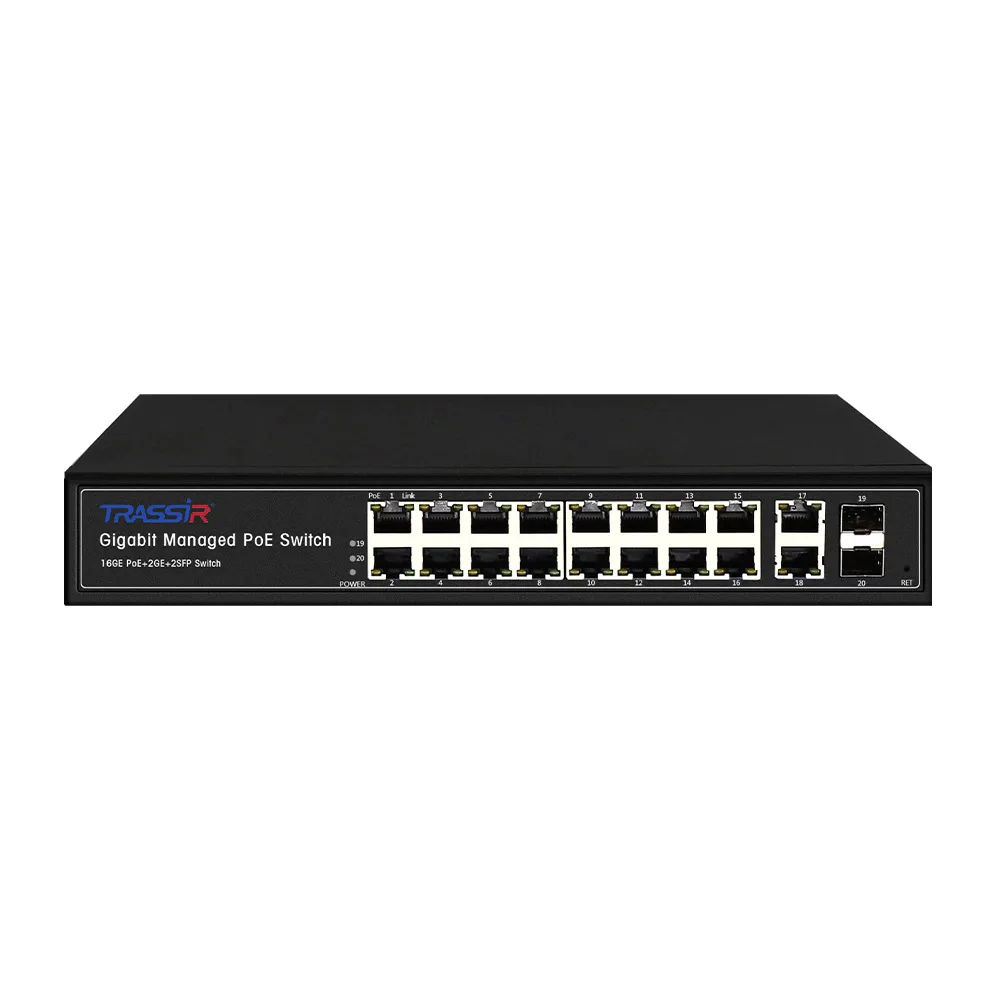 TR-NS24202S-300-16PoE v2 Управляемый PoE-коммутатор с 16 портами TRASSIR