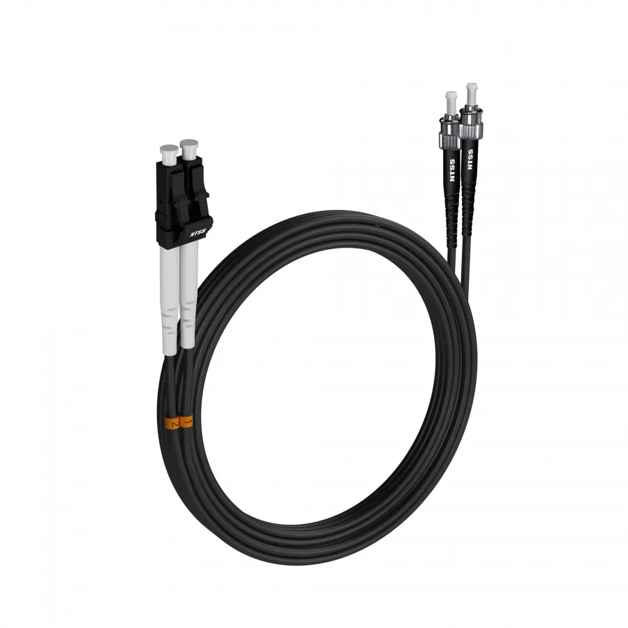 Шнур оптический NTSS dpc LC/UPC-ST/UPC 50/125 3.0мм 20м черный LSZH (патч-корд)