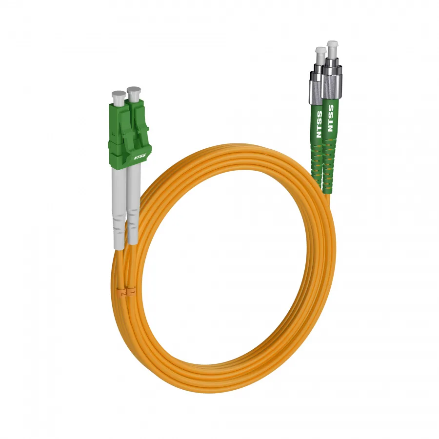 Шнур оптический NTSS dpc LC/APC-FC/APC 9/125 2.0мм 15м LSZH (патч-корд)