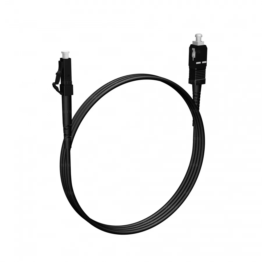 Шнур оптический NTSS PREMIUM spc LC/UPC-SC/UPC 9/125 3.0мм 1м черный LSZH (патч-корд)