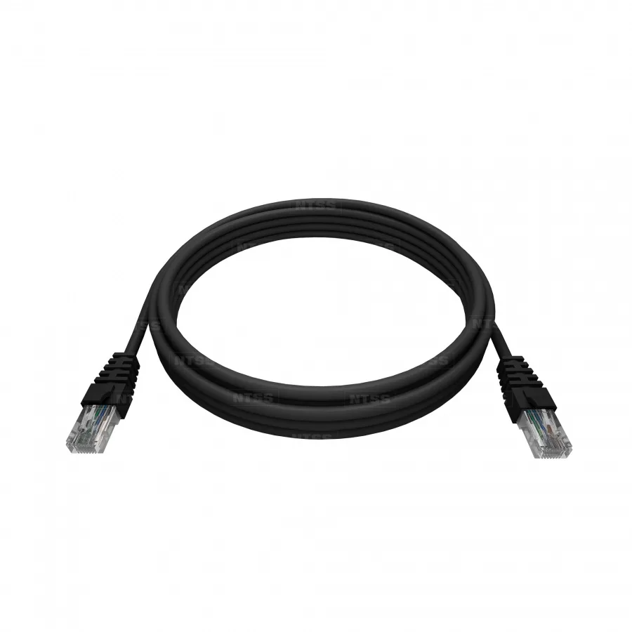 Патч-корд NTSS 2хRJ45/8P8C, T568B UTP 5e кат. литой 7 метров, LSZH, черный