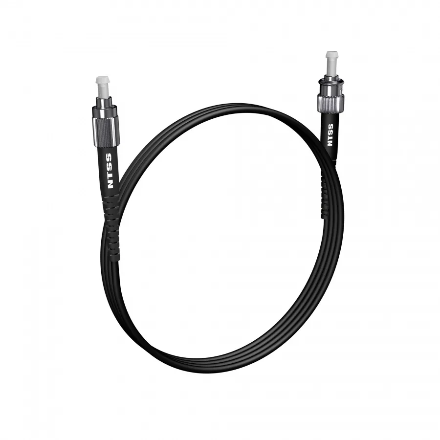 Шнур оптический NTSS spc FC/UPC-ST/UPC 9/125 3.0мм 1м черный LSZH (патч-корд)