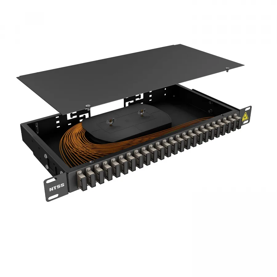 Кросс 19" NTSS PREMIUM, предсобранный 1U, 24 порта SC/UPC duplex, 62.5/125 мкм, черный