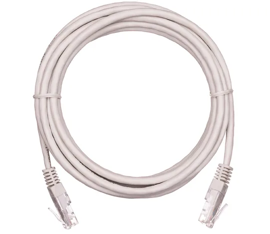 Коммутационный шнур NETLAN U/UTP 4 пары, Кат.5е (Класс D), 100МГц,PVC нг(B), серый, 3м, Медь