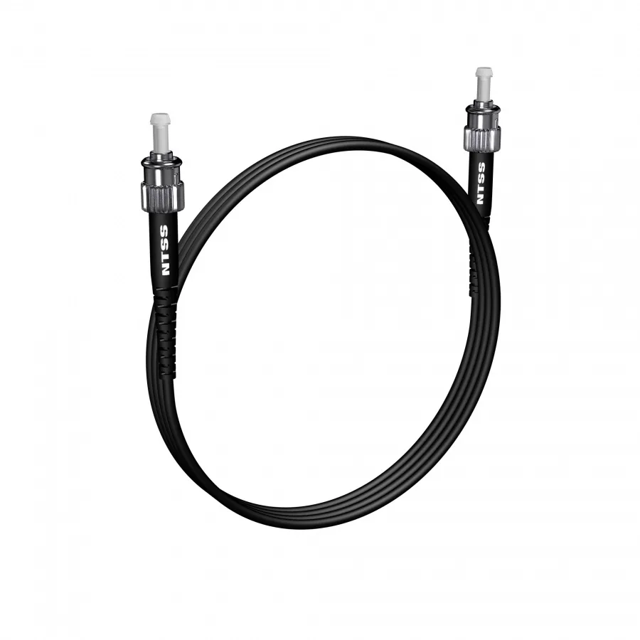 Шнур оптический NTSS PREMIUM spc ST/UPC-ST/UPC 9/125 2.0мм 1м черный LSZH (патч-корд)