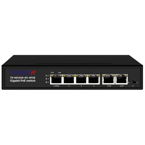 TR-NS1406-65-4POE Неуправляемый коммутатор TRASSIR