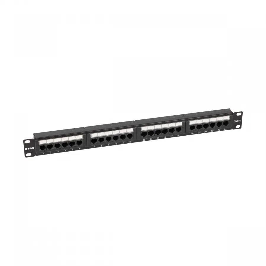Патч-панель NTSS 24 UTP порта RJ45, cat.5е, 1U, Dual IDC, без органайзера