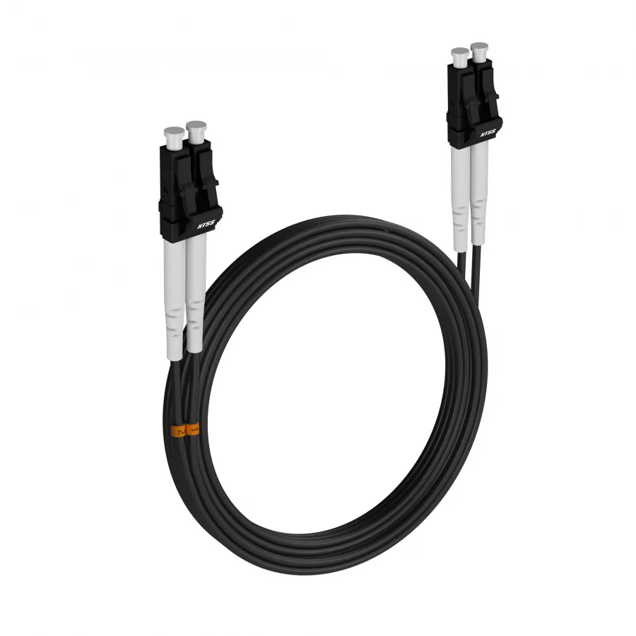 Шнур оптический NTSS PREMIUM dpc LC/UPC-LC/UPC 50/125 OM3 3.0мм 15м черный LSZH (патч-корд)