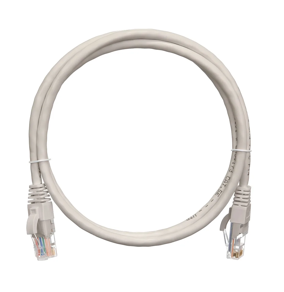 Коммутационный шнур NETLAN U/UTP 4 пары, Кат.5е (Класс D), 100МГц, PVC нг(B), серый, 3м