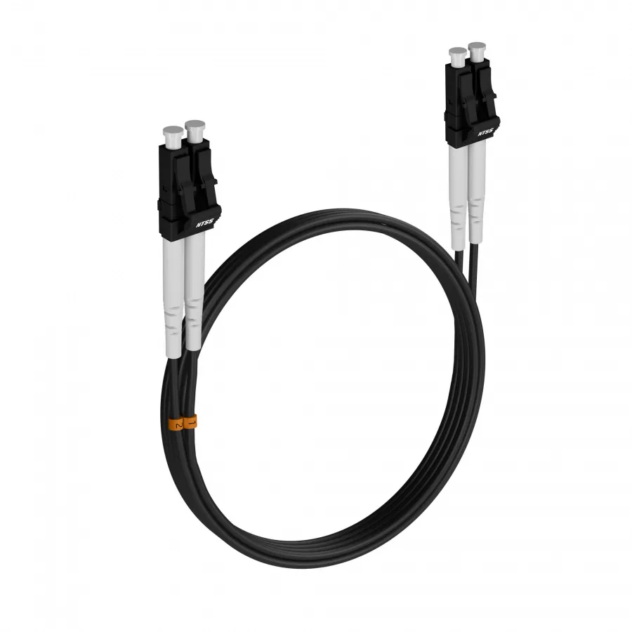 Шнур оптический NTSS dpc LC/UPC-LC/UPC 9/125 G.657A1 3.0мм 2м черный LSZH (патч-корд)