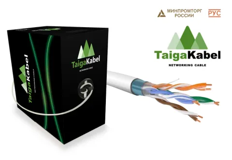 Кабель TaigaKabel F/UTP, 4 пары, Кат. 5е, 0.51, медь, внутренний, серый, 305 м