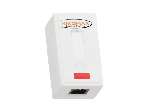 Розетка NIKOMAX, 1 порт, Кат.5e (Класс D), 100МГц, RJ45/8P8C, 110/KRONE, T568A/B