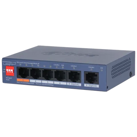 DH-CS4006-4ET2GT-60 4-портовый PoE коммутатор с функцией облачного управления Dahua